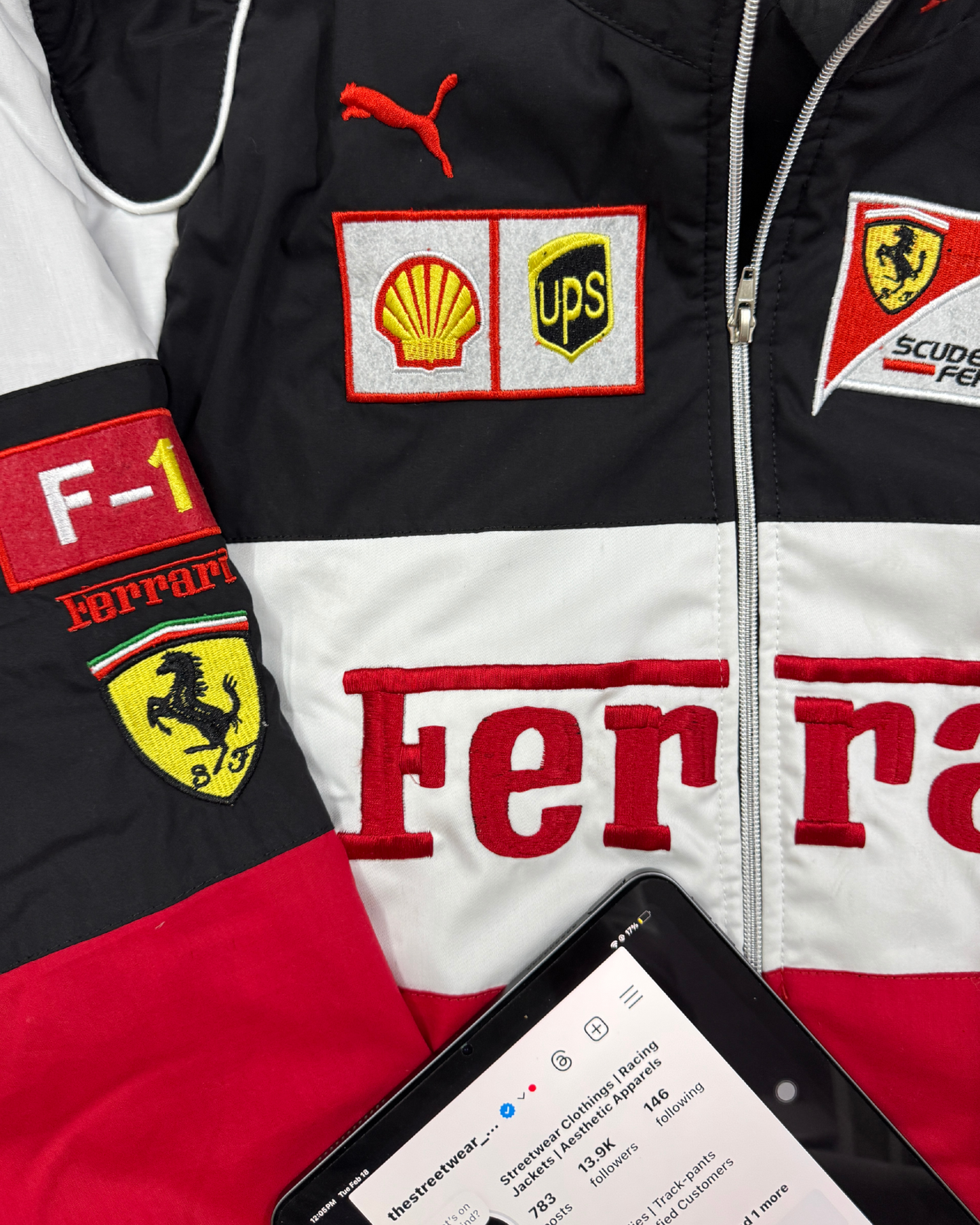 Vintage Ferrari Racing Embroidery Jacket l Rare Racing Memorabilia