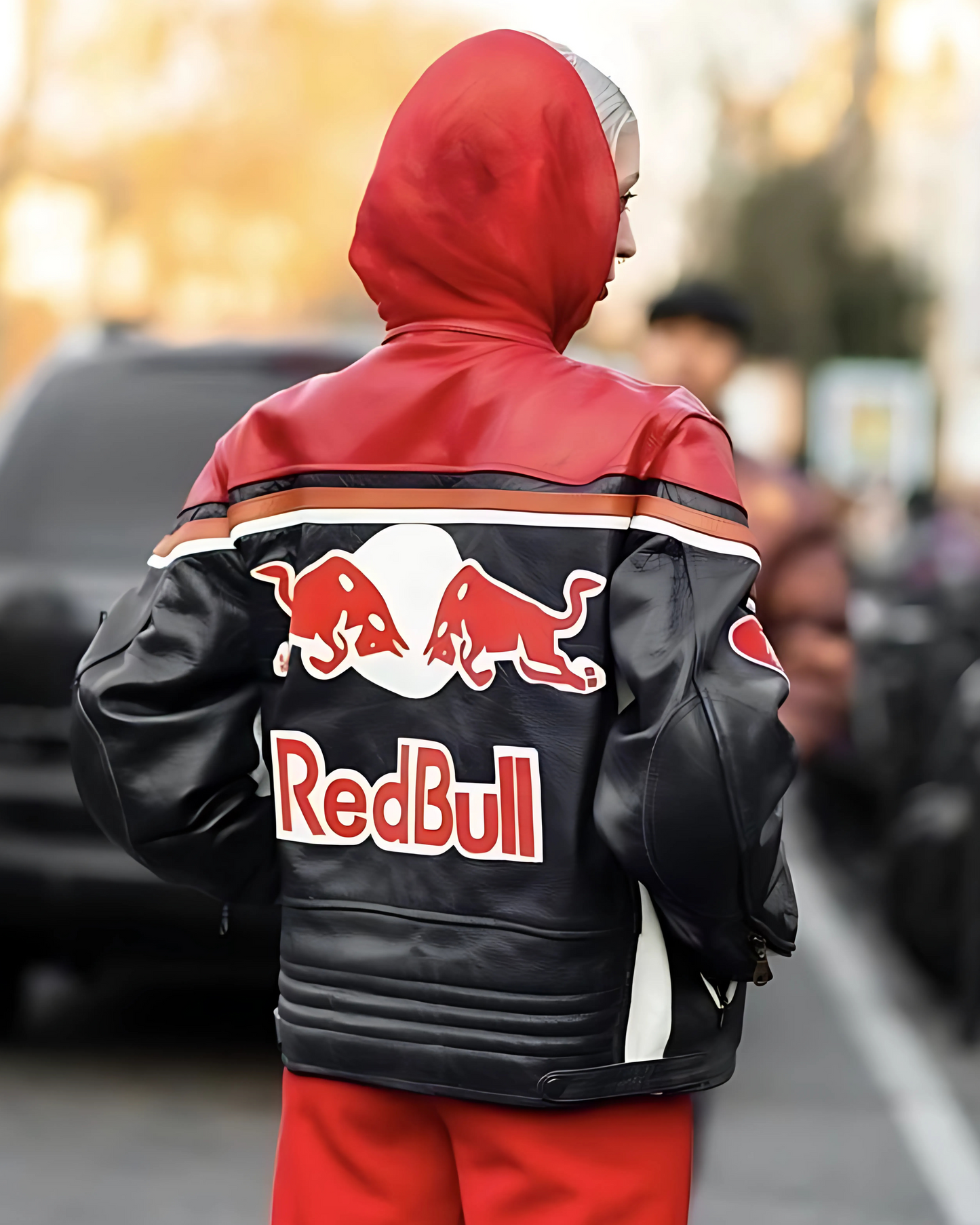 Red Bull Racing Leather Jacket – Unisex Motorsport Streetwear