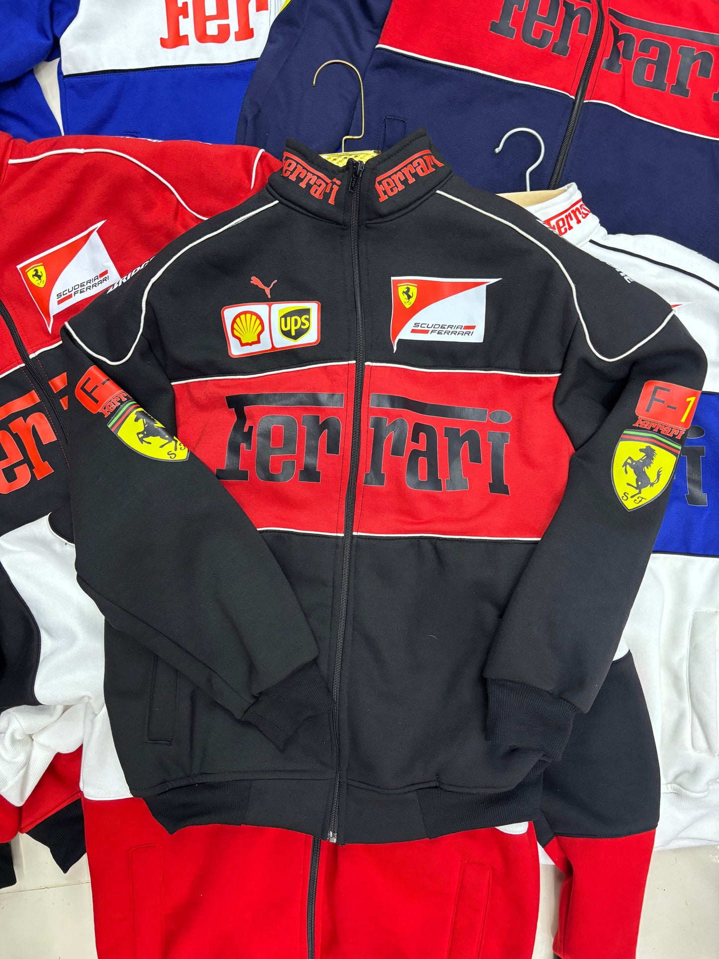 Black Ferrari Jacket Premium Turbo Racer Jacket - F1 Luxury Wear