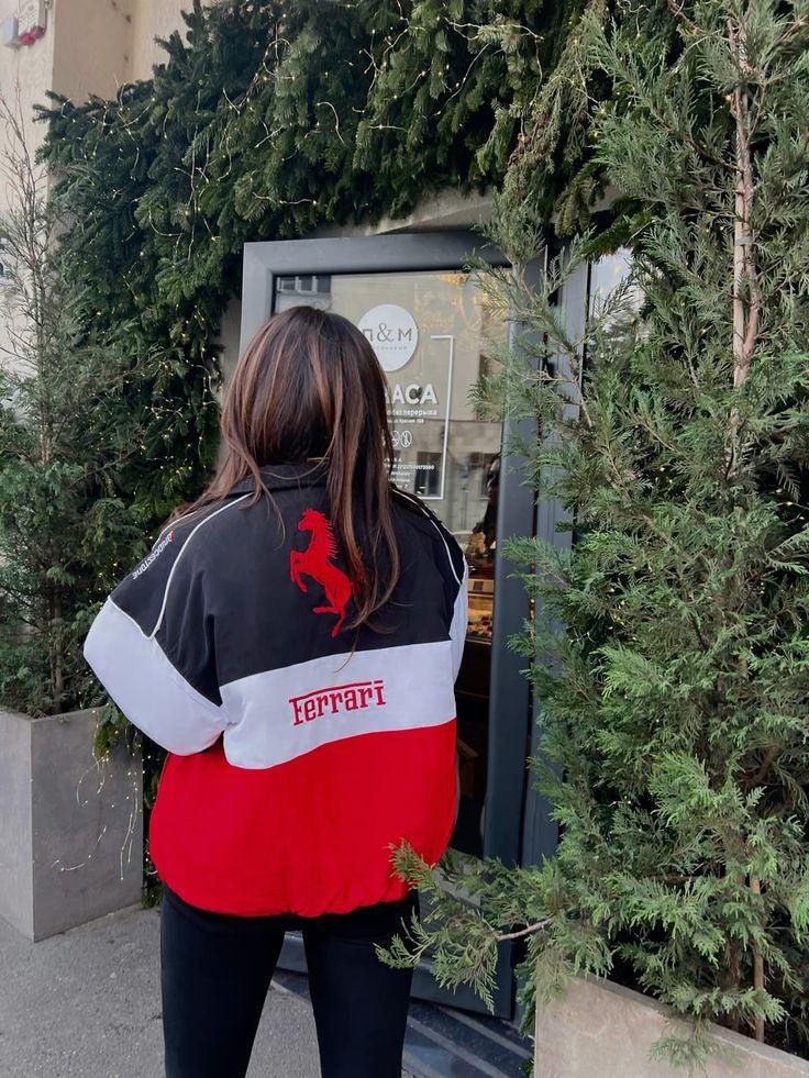Black Ferrari F1 Vintage Racing Icon Jacket | STREETWEAR CLOTHINGS