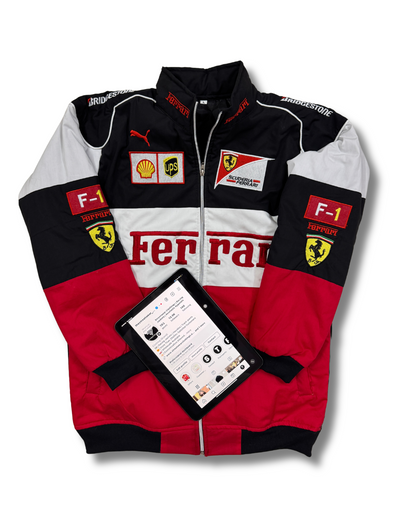 Vintage Ferrari Racing Embroidery Jacket l Rare Racing Memorabilia