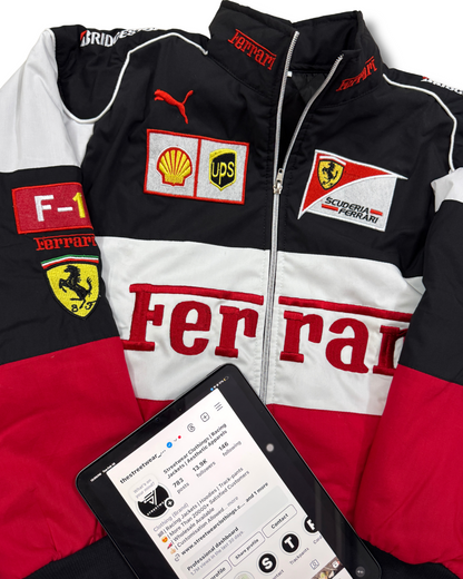Vintage Ferrari Racing Embroidery Jacket l Rare Racing Memorabilia