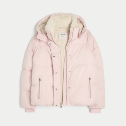 Pink Faux Puffer Jacket