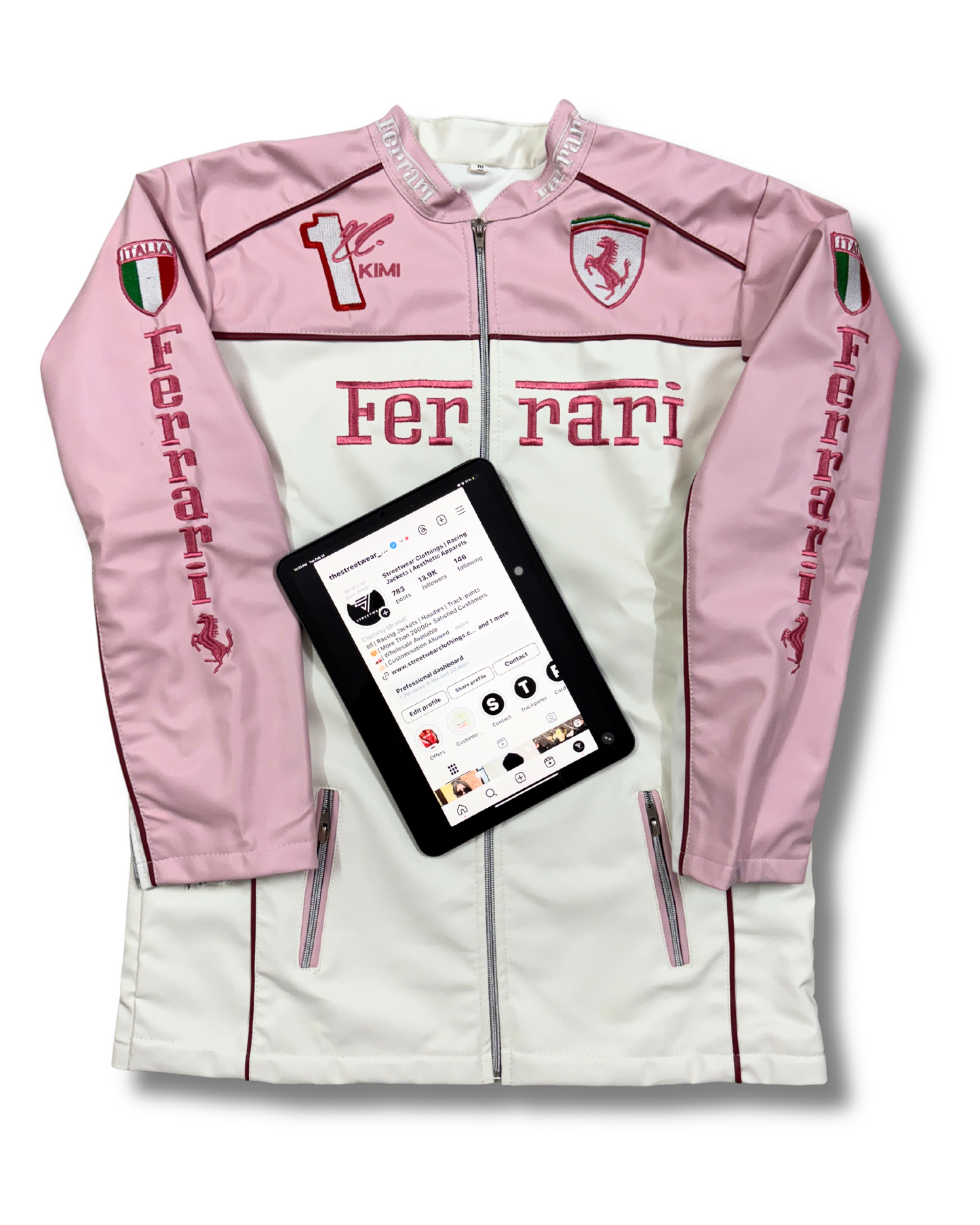 Pink Ferrari Racing Jacket for Women – Vintage Motorsport Streetwear
