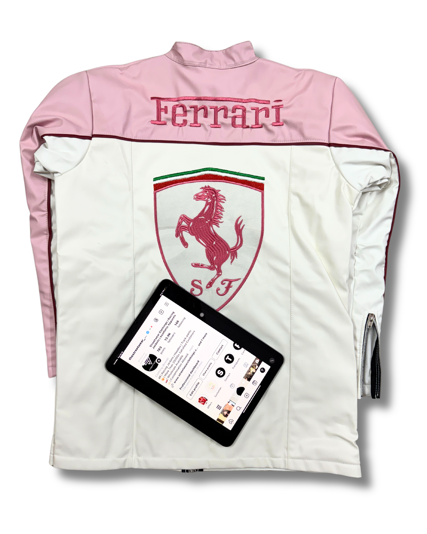 Pink Ferrari Racing Jacket for Women – Vintage Motorsport Streetwear