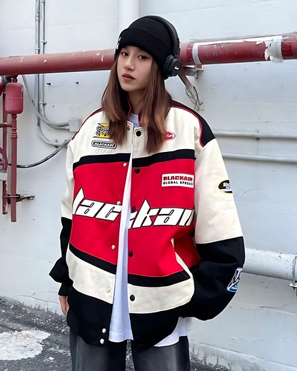 Black Air Racing Jacket l Red & Cream Racing Jacket l Streetwear