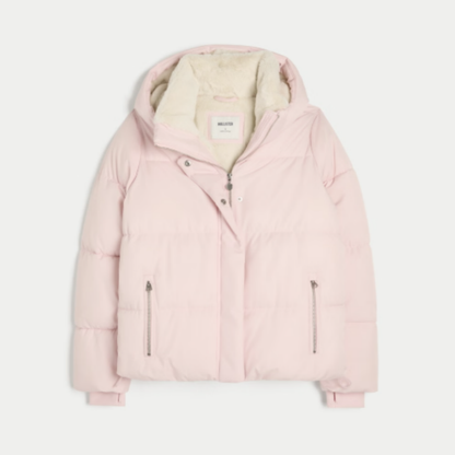 Pink Faux Puffer Jacket