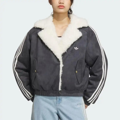 Adidas Originals Oversized Faux Suede Sherpa Jacket