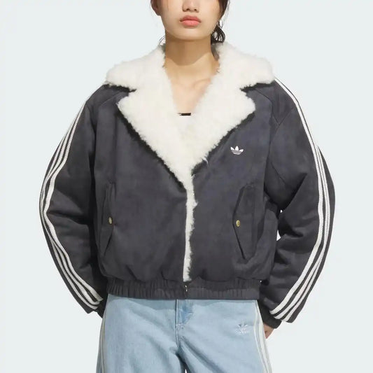 Adidas Originals Oversized Faux Suede Sherpa Jacket