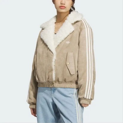 Adidas Originals Oversized Faux Suede Sherpa Jacket