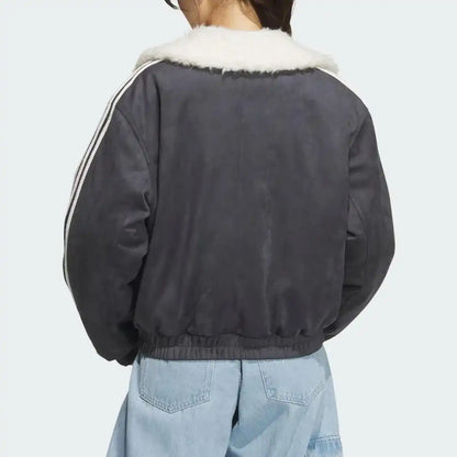 Adidas Originals Oversized Faux Suede Sherpa Jacket