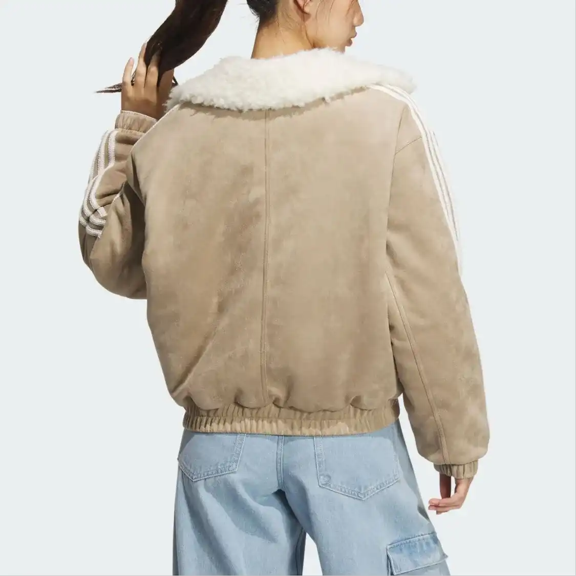 Adidas Originals Oversized Faux Suede Sherpa Jacket