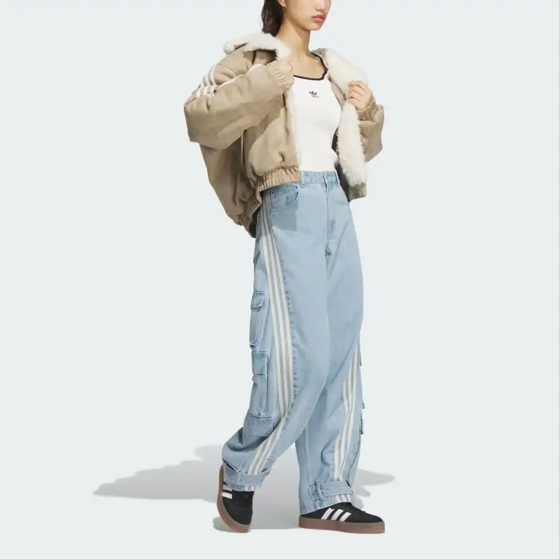 Adidas Originals Oversized Faux Suede Sherpa Jacket