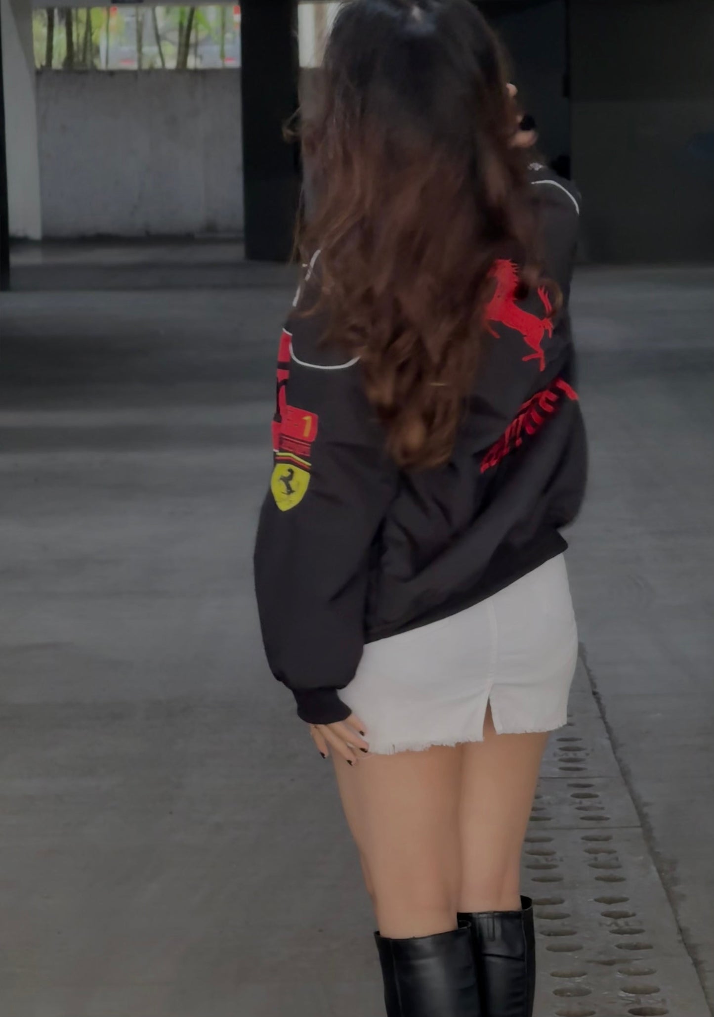 Ferrari Black Embroidered Jacket | Premium Racing Streetwear