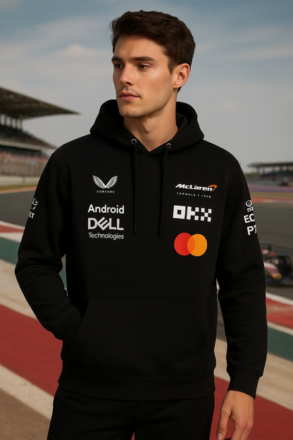 McLaren Formula 1 Team Black Hoodie | Premium Cotton Fleece Racing Sweatshirt for Men