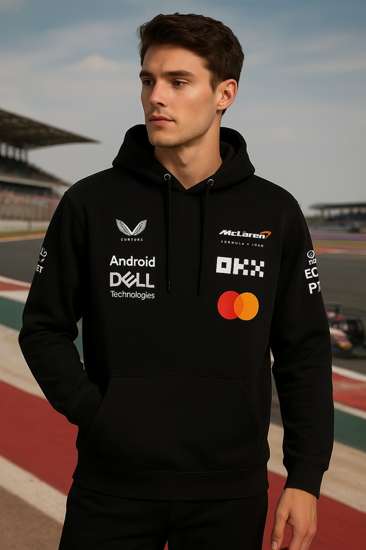 McLaren Formula 1 Team Black Hoodie | Premium Cotton Fleece Racing Sweatshirt for Men
