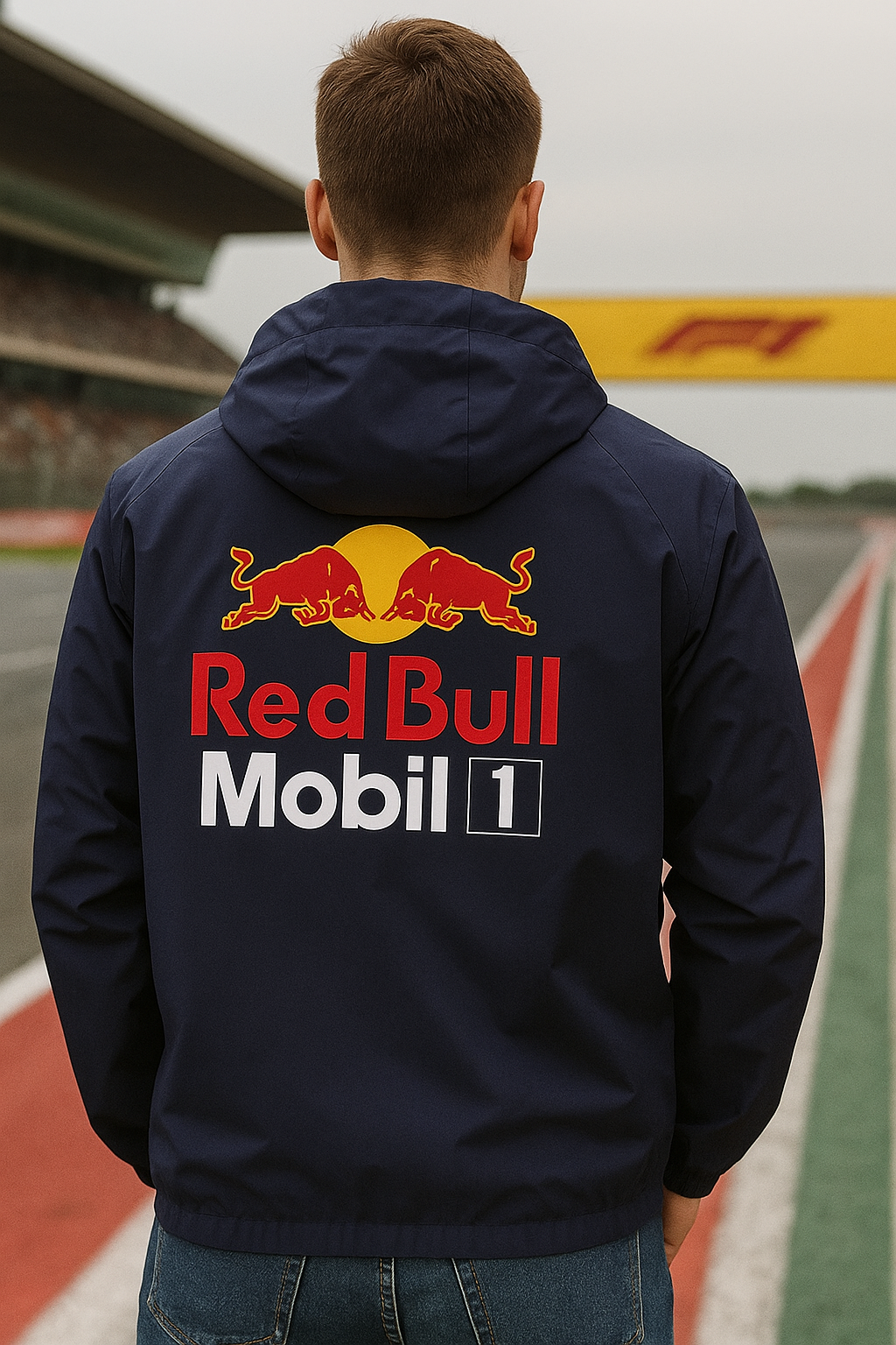 Red Bull Racing F1 Team Jacket – Official Style Motorsport Fanwear | Navy Blue Windbreaker