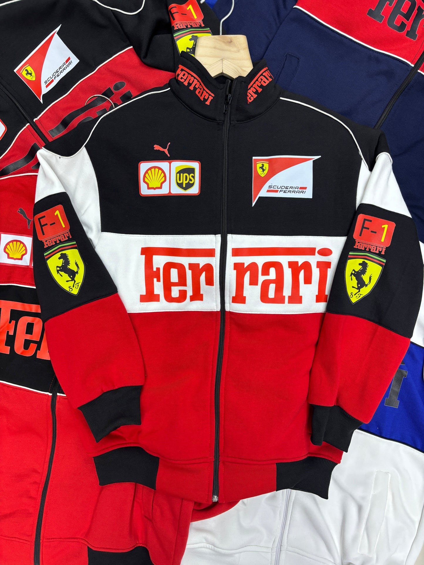 Premium Ferrari Jacket Tricolor | Ferrari F1 Racing Jacket by Streetwear Clothings