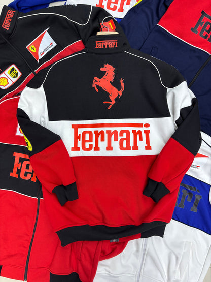 Premium Ferrari Jacket Tricolor | Ferrari F1 Racing Jacket by Streetwear Clothings