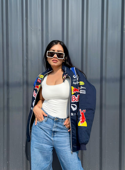 Red Bull Racing Team Jacket – Inner Puff Parachute Fabric | F1 Streetwear Look