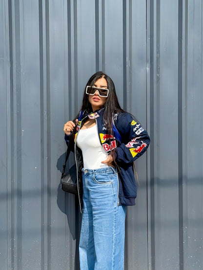 Red Bull Racing Team Jacket – Inner Puff Parachute Fabric | F1 Streetwear Look