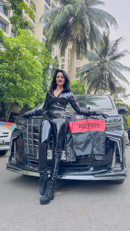 Premium Ferrari Black Leather Jacket – Unisex Faux Leather | Streetwear Clothings