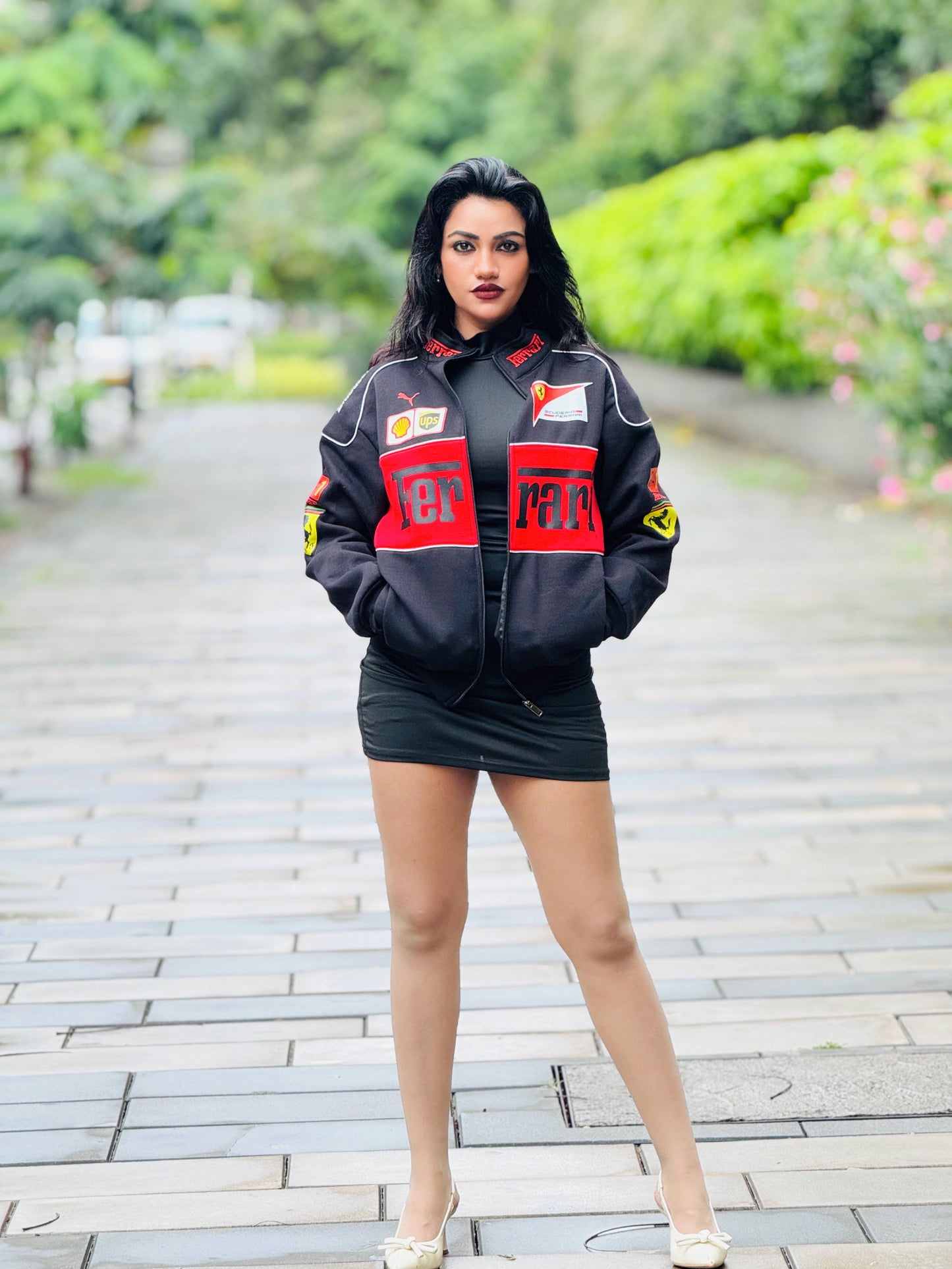 Black Ferrari Jacket Premium Turbo Unisex Racer Jacket