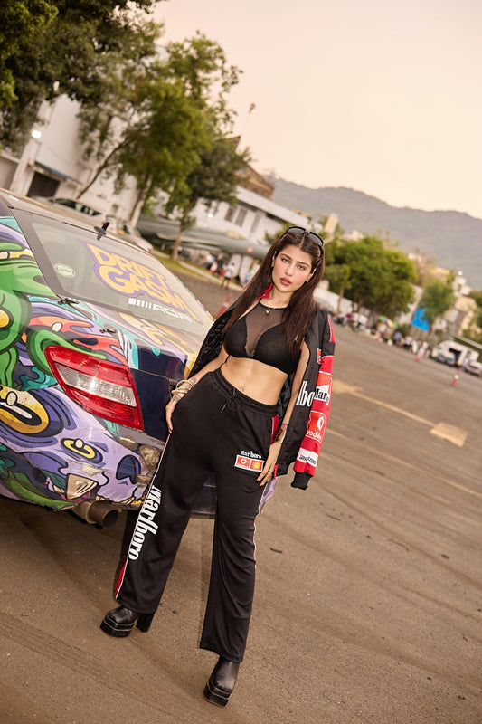 Marlboro Racing Cord Set – Motorsport Luxury Jacket & Coordinated Pants in Parachute Puffer Style