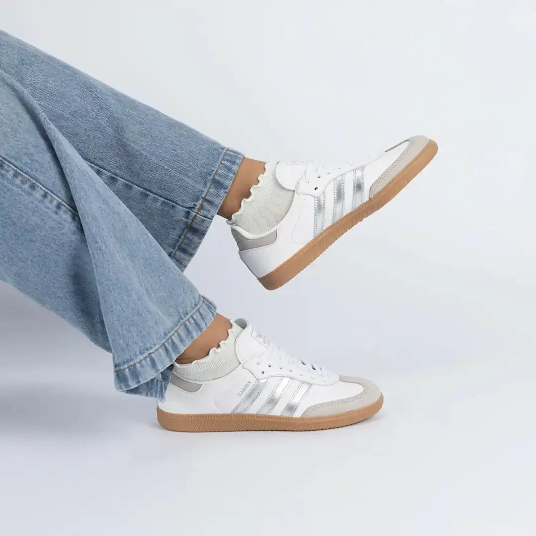 Adidas Samba OG White Silver Metallic Grey | Classic Premium Edition