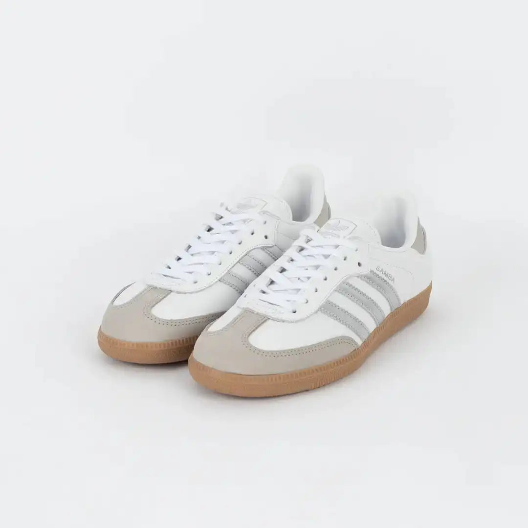 Adidas Samba OG White Silver Metallic Grey | Classic Premium Edition
