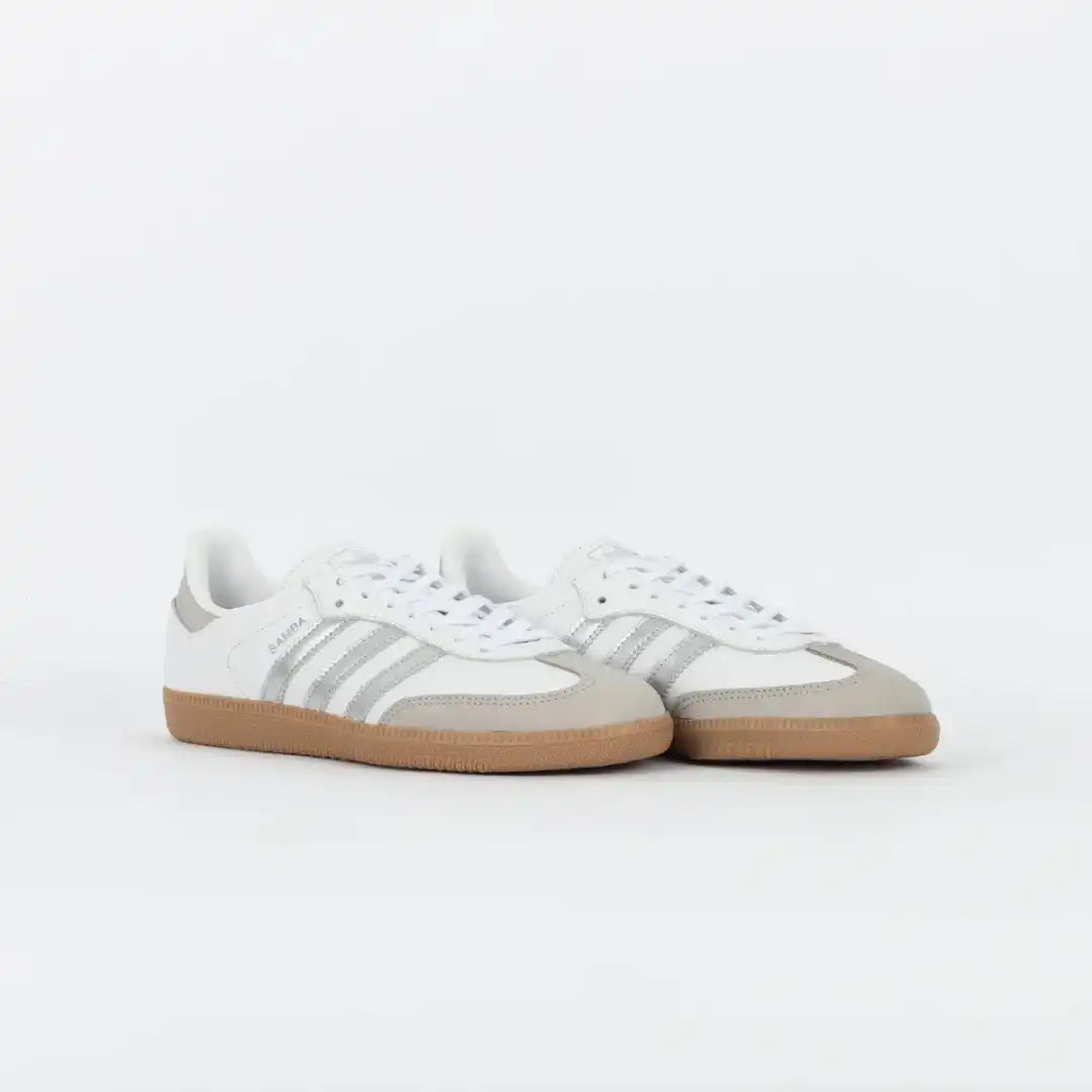 Adidas Samba OG White Silver Metallic Grey | Classic Premium Edition