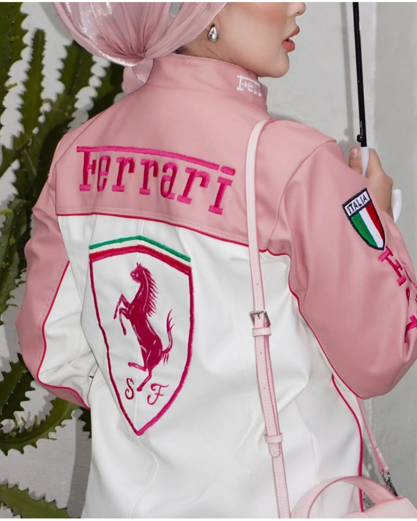 Pink Ferrari Racing Jacket for Women – Vintage Motorsport Streetwear