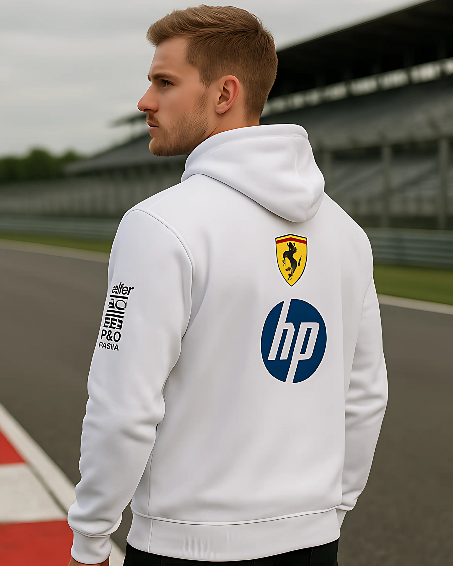 Ferrari F1 Racing Team White Hoodie – Official Cotton Fleece Hoodie