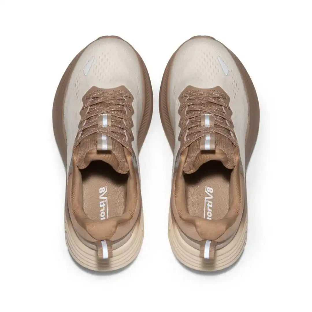 Beige/Khaki Mesh Running Sneakers – Lightweight Platform