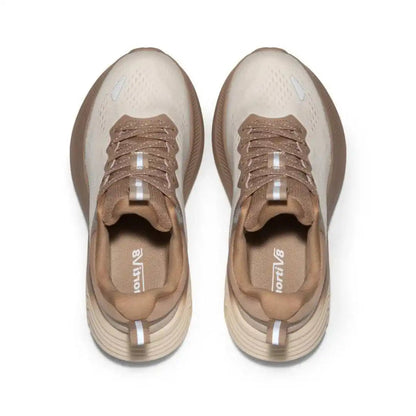 Beige/Khaki Mesh Running Sneakers – Lightweight Platform