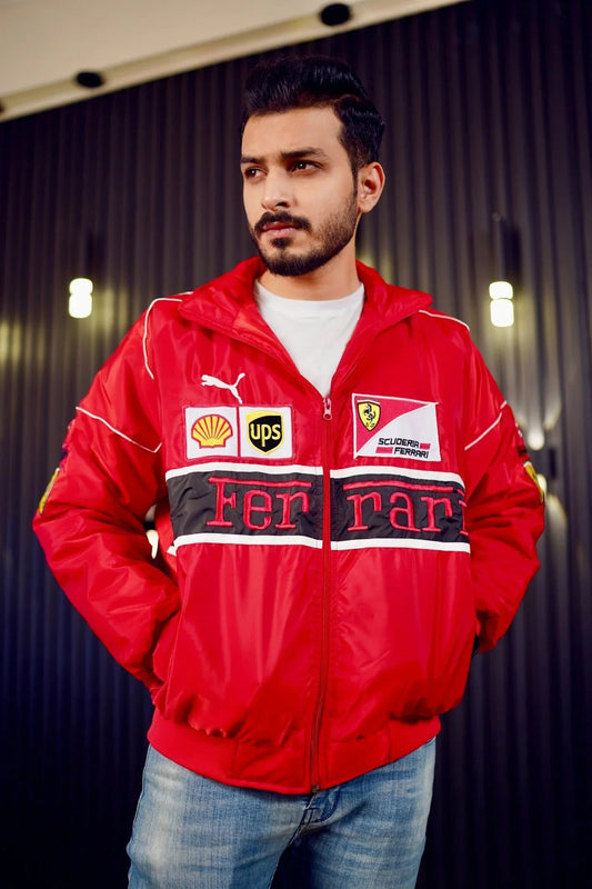 Embroidered Ferrari Jacket - F1 Jacket