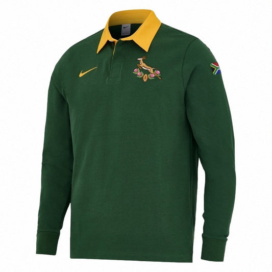 2026 South Africa Springboks Home Long Sleeve Rugby Shirt