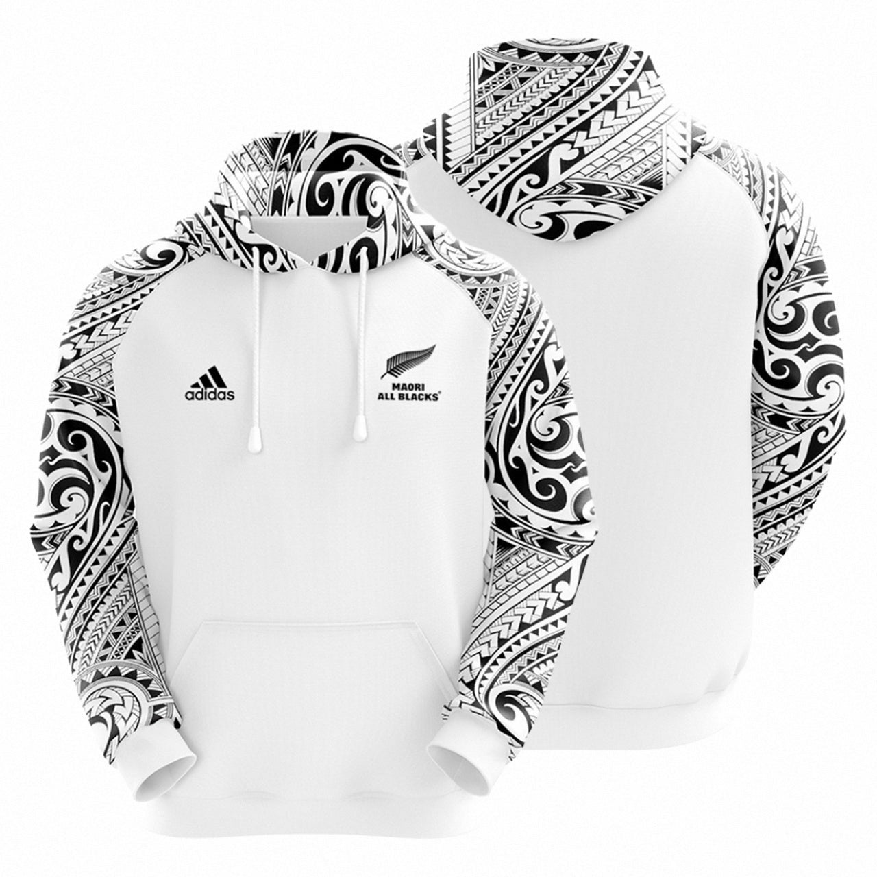 All Blacks Maori White Hoodie and Pants Personalised