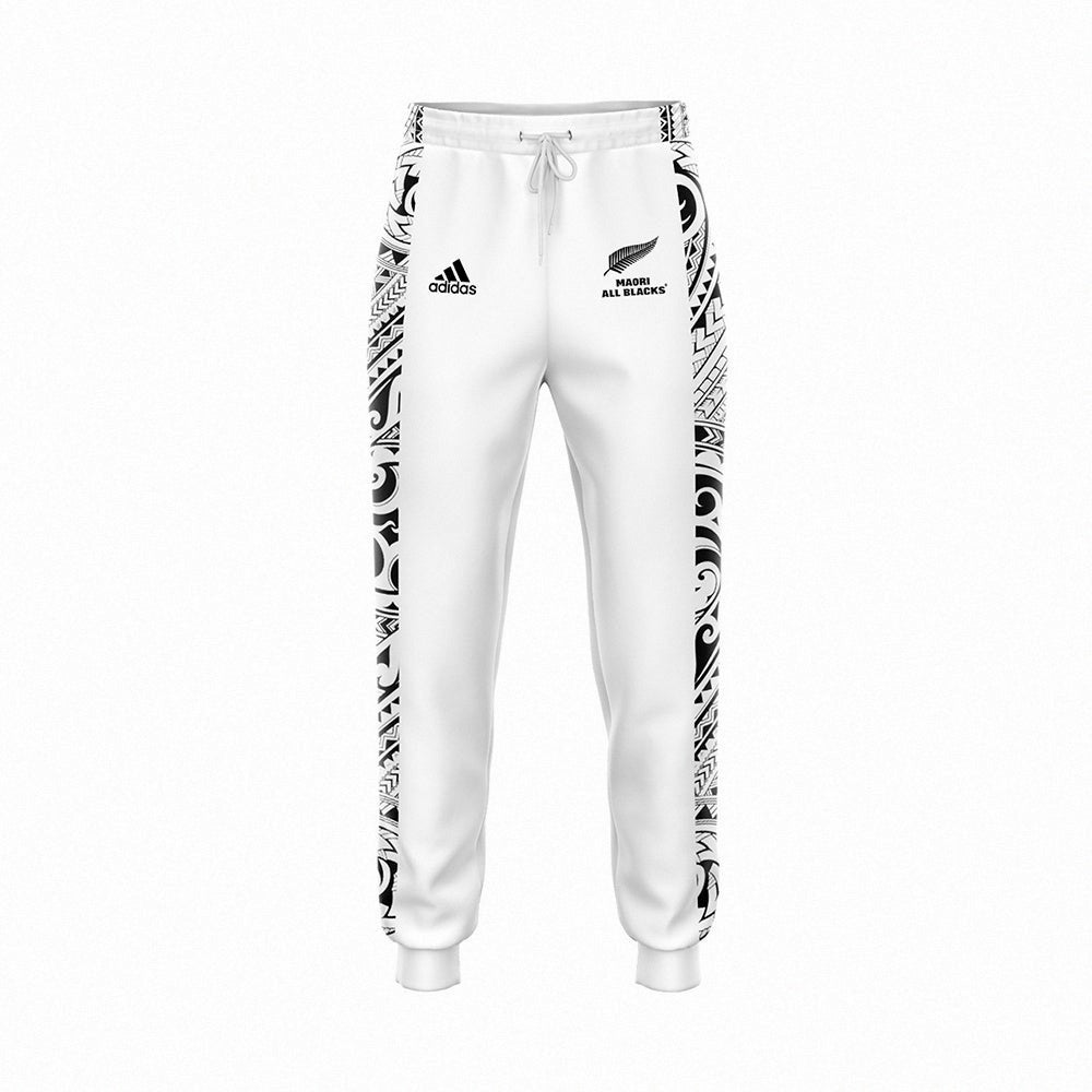 All Blacks Maori White Zipper Hoodie and Pants Personalised