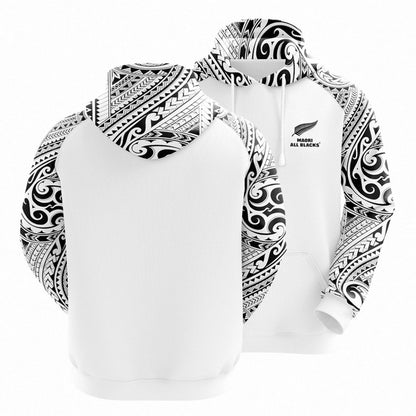 All Blacks Maori White Hoodie and Pants Personalised